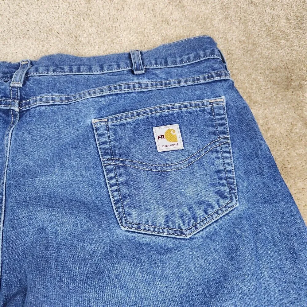 Carhartt FR Relaxed Fit Jeans Mens 42x32 Blue Fire Resistant Denim Straight A229
